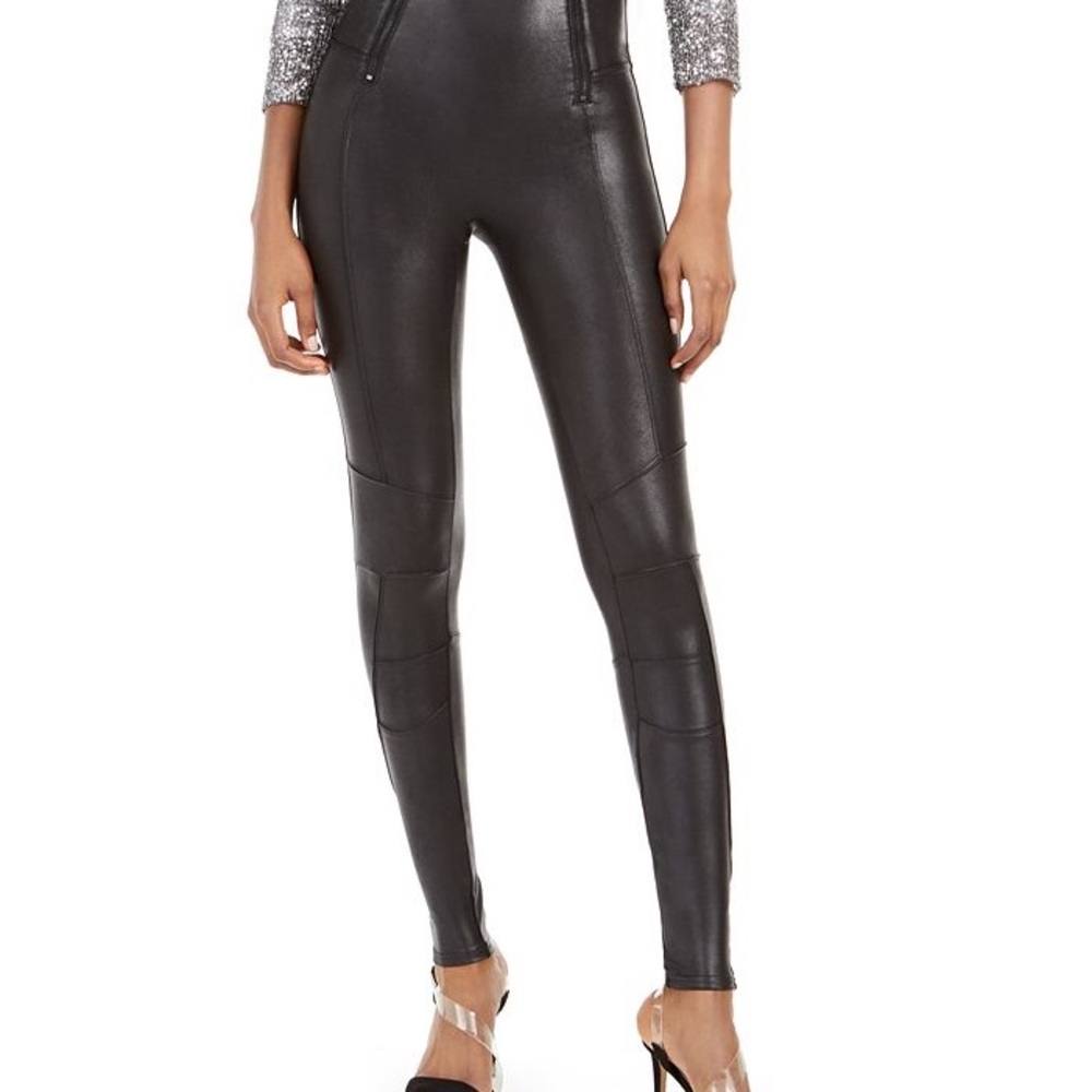 Sleek Black Women's Faux Leather Leggings